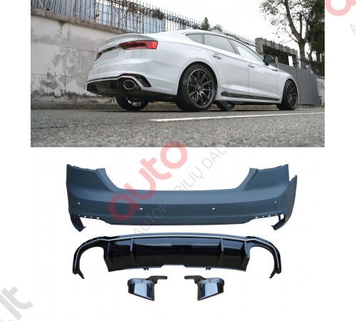 Audi RS5 stiliaus galinis bamperis su difuzoriumi (2018-)